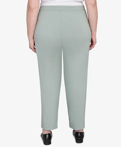Alfred Dunner Plus Size Stockbridge Modern Millennium Short Length Pant In Green