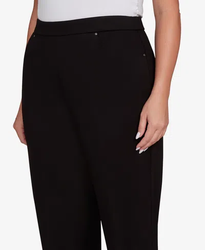 Alfred Dunner Plus Size Barcelona Stretch Ponte Knit Short Length Pant In Black