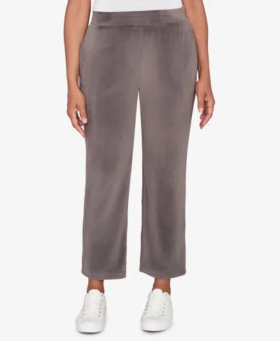 Alfred Dunner Plus Size Calm Luxe Double Knit Average Length Pant In Gray