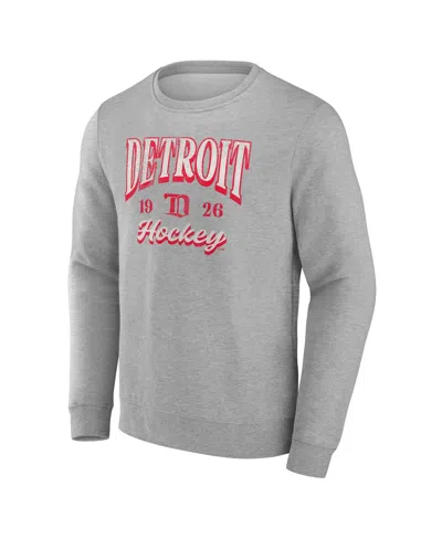 Fanatics Men's Gray Detroit Red Wings Nimbus Fleece Pullover Sweatshirt In Gray