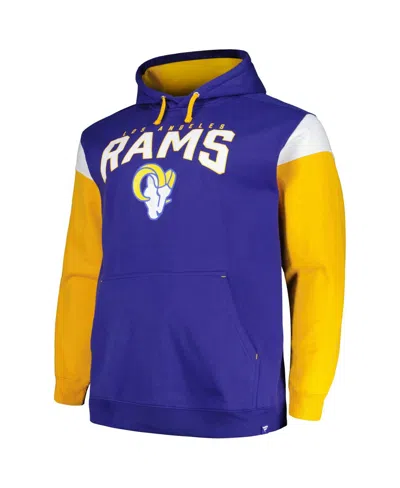 Profile Men's Royal Los Angeles Rams Big Tall Trench Battle Pullover Hoodie In Blue