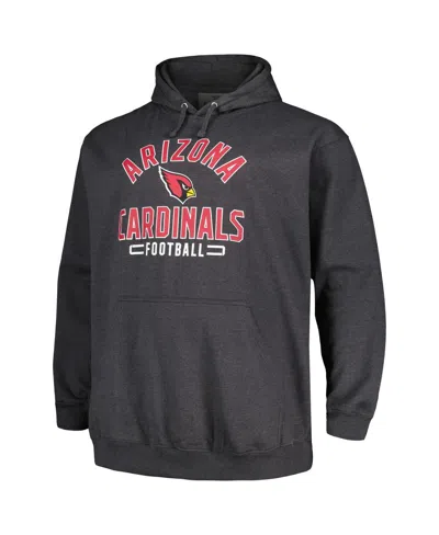 Fanatics Men's Heather Charcoal Arizona Cardinals Big Tall Pullover Hoodie In Gray