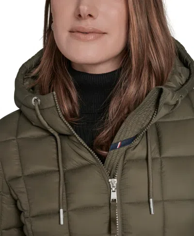 Tommy Hilfiger Women's Hooded Packable Puffer Jacket In Green