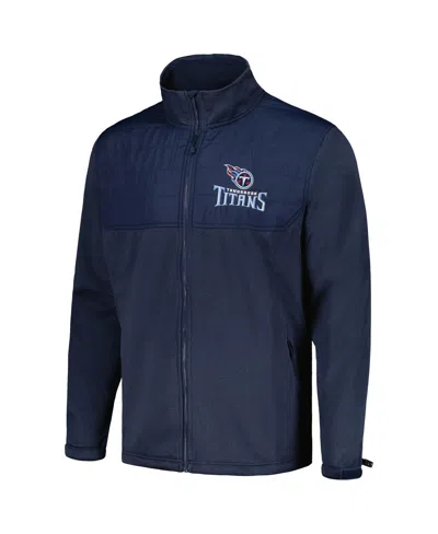 Dunbrooke Men's Heather Navy Tennessee Titans Explorer Tech Full-zip Jacket In Animal Print