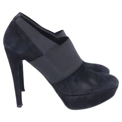 Stuart Weitzman Kilgore Elastic Strap Platform Ankle Boots In Black Suede In Black