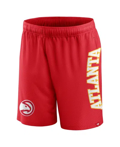 Fanatics Men's Red Atlanta Hawks Post Up Mesh Shorts In Purple