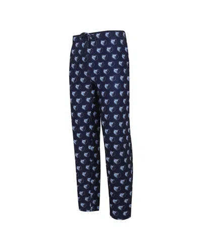 Concepts Sport Men's Navy Memphis Grizzlies Gauge Allover Print Pants In Blue
