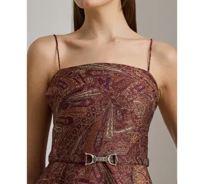 Ralph Lauren Women's Paisley Belted Cocktail Dress In Multi