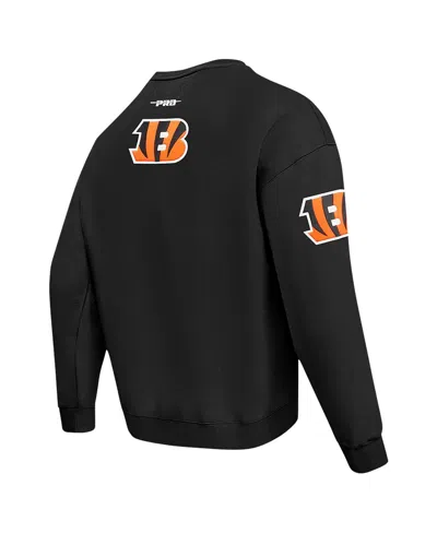 Pro Standard Men's Black Cincinnati Bengals Turn It Up Drop Shoulder Pullover Sweatshirt In Black