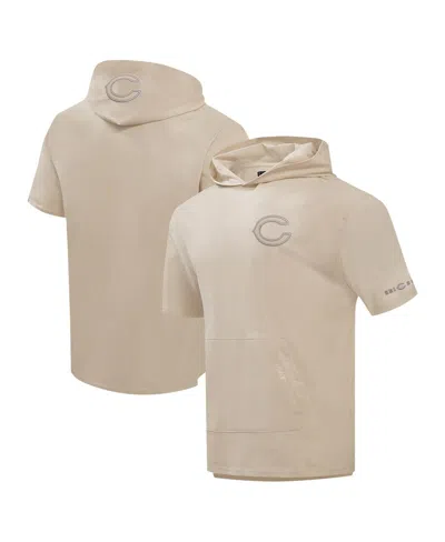 Pro Standard Men's Tan Chicago Bears Neutrals Capsule Short Sleeve Pullover Hoodie In Neutral