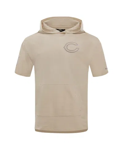 Pro Standard Men's Tan Chicago Bears Neutrals Capsule Short Sleeve Pullover Hoodie In Neutral