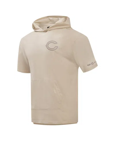 Pro Standard Men's Tan Chicago Bears Neutrals Capsule Short Sleeve Pullover Hoodie In Neutral