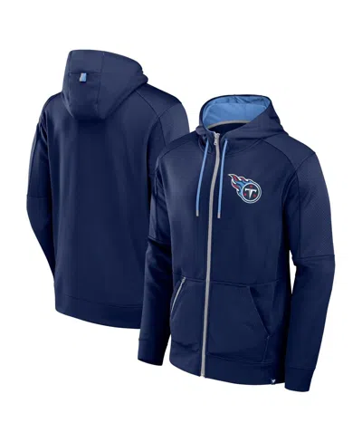 Fanatics Men's Navy Tennessee Titans Defender Full-zip Hoodie In Blue