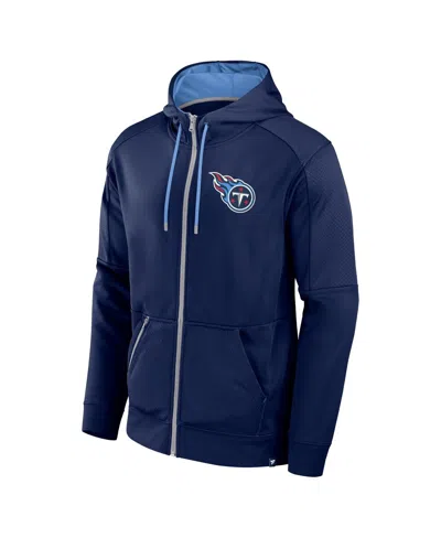 Fanatics Men's Navy Tennessee Titans Defender Full-zip Hoodie In Blue