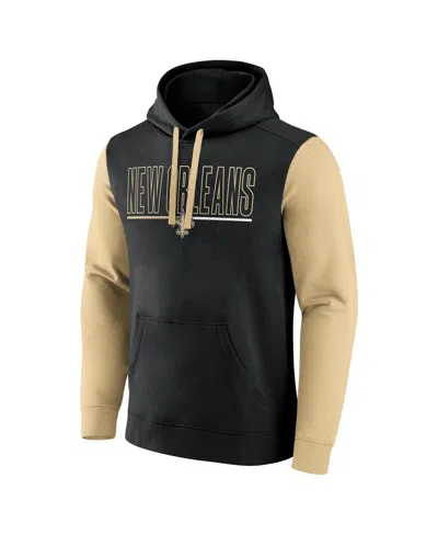 Fanatics Men's Black New Orleans Saints Big Tall Outline Pullover Hoodie In Black