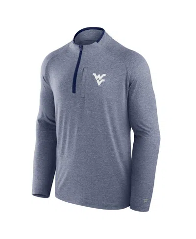 Fanatics Men's Navy West Virginia Mountaineers Mock Neck Half-zip Pullover Jacket In Blue
