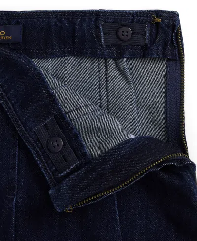 Polo Ralph Lauren Pleated Denim Skirt In Blue