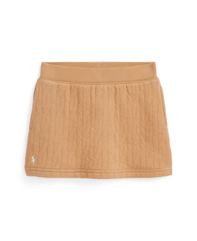 Polo Ralph Lauren Girls 7-16 Quilted Cable-motif Skirt In Brown