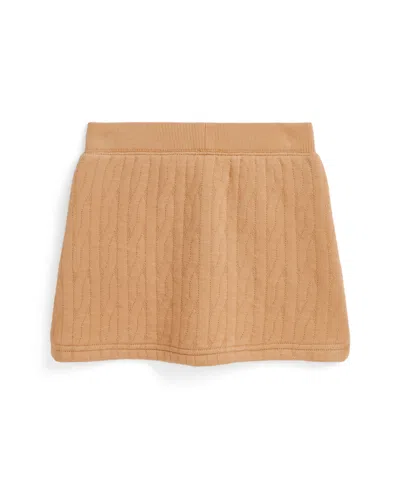 Polo Ralph Lauren Girls 7-16 Quilted Cable-motif Skirt In Brown
