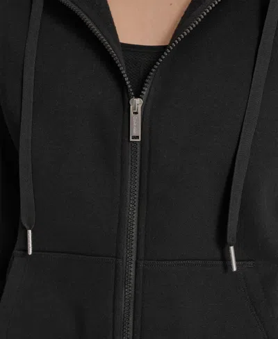 Calvin Klein Women's Fleece Logo Tape Hoodie Jacket In Black