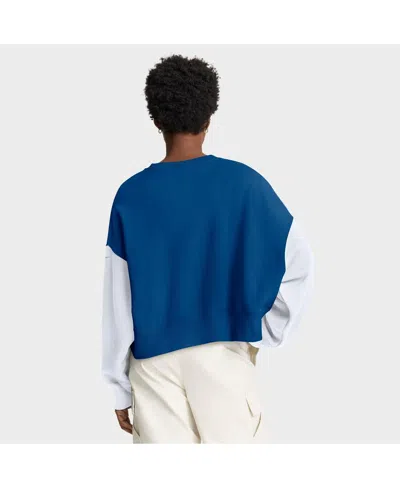 Nike Women's Royal Indianapolis Colts Oversized Color-block Pullover Sweatshirt In Blue
