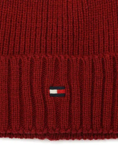 Tommy Hilfiger Men's Core Flag Rib Cuff Hat In Red
