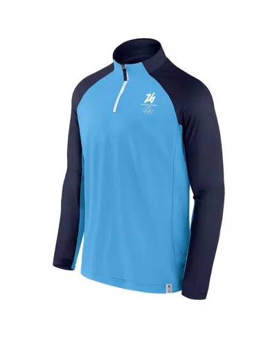 Fanatics Men's Blue Milano Cortina 2026 Winter Olympics Raglan Quarter-zip Jacket In Blue
