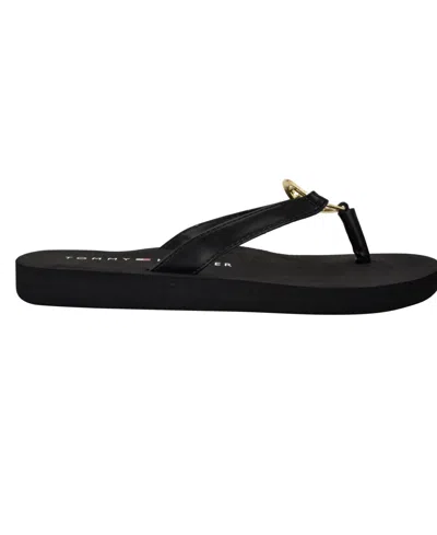 Tommy Hilfiger Crelina Thong Sandal In Black