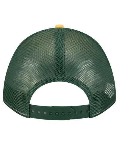 New Era Men's Gold Green Bay Packers Linear A-frame 9forty Adjustable Hat In Multi