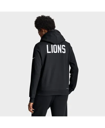 Nike Black Detroit Lions Throwback Sideline Standard Issue Dri-fit Hoodie In Black