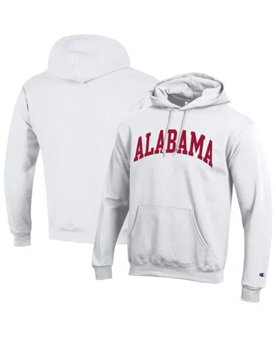 Champion Men's White Alabama Crimson Tide Basic Arch Fleece Pullover Hoodie In White