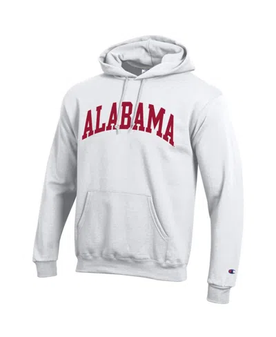 Champion Men's White Alabama Crimson Tide Basic Arch Fleece Pullover Hoodie In White