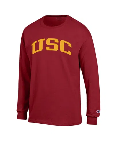 Champion Cardinal Usc Trojans Basic Arch Fleece Pullover Sweatshirt In Red