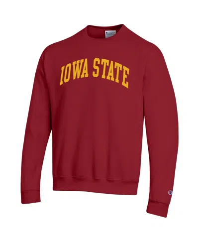 Champion Men's Cardinal Iowa State Cyclones Basic Arch Fleece Pullover Sweatshirt In Red