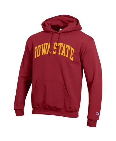 Champion Men's Cardinal Iowa State Cyclones Basic Arch Fleece Pullover Hoodie In Red