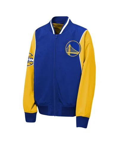 Outerstuff Big Boys And Girls Royal/gold Golden State Warriors Two-pointer Full-zip Windbreaker Jacket In Multi