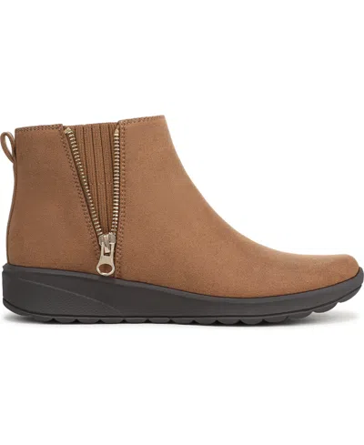 Lifestride Women's Gage Washable Zipper Short Ankle Boots In Brown