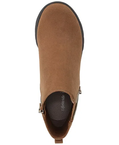 Lifestride Women's Gage Washable Zipper Short Ankle Boots In Brown