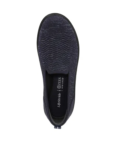 Lifestride Women's Boulevard Washable Round Toe Slip Ons In Black