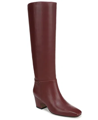 Franco Sarto Women's Sorelina Square Toe Zip Tall Boots In Burgundy