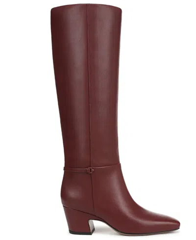 Franco Sarto Women's Sorelina Square Toe Zip Tall Boots In Burgundy