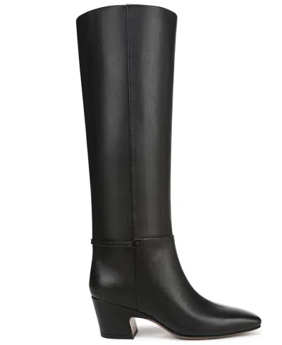 Franco Sarto Women's Sorelina Wide Calf Square Toe Zip Tall Boots In Black