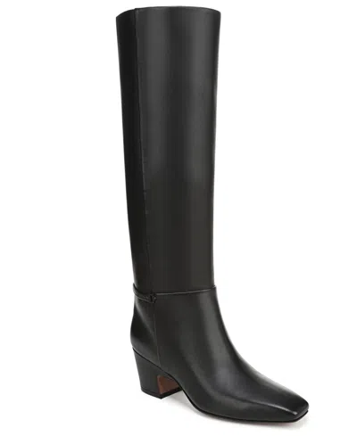 Franco Sarto Women's Sorelina Wide Calf Square Toe Zip Tall Boots In Black