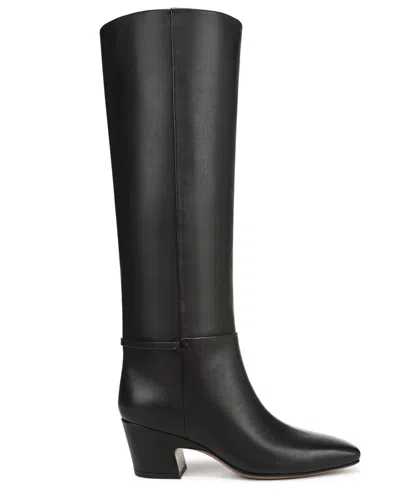 Franco Sarto Women's Sorelina Wide Calf Square Toe Zip Tall Boots In Black