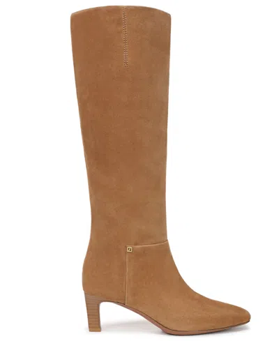 Franco Sarto Women's Timmy Square Toe Zip Tall Boots In Brown