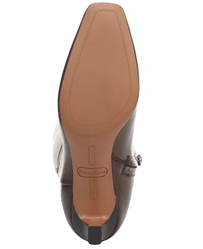Franco Sarto Women's Timmy Wide Calf Square Toe Zip Tall Boots In Brown