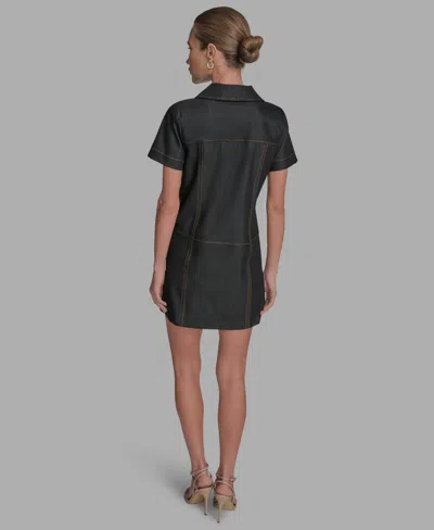 Bcbg Women's Short Sleeve Shirt Dress In Black