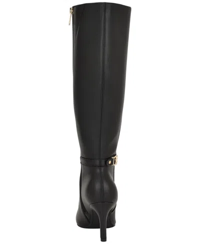 Tommy Hilfiger Logo Hardware Pointed Toe Heeled Boot In Black