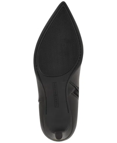 Tommy Hilfiger Logo Hardware Pointed Toe Heeled Boot In Black