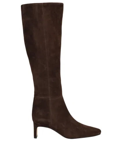Calvin Klein Women's Caterine Tall Square Toe Boots In Brown